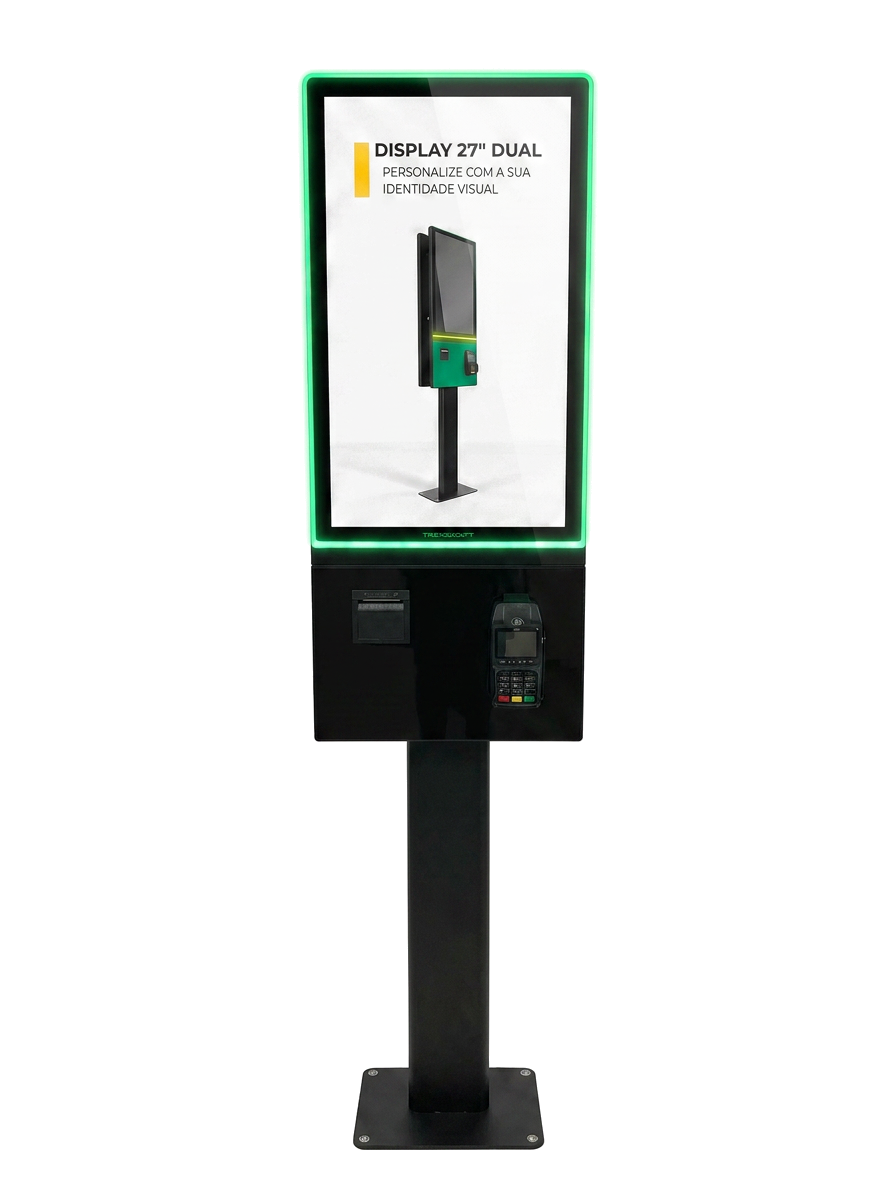Display 27 Dual Videosoft - Tótem de autoservicio con doble pantalla 27 pulgadas espalda con espalda - versión pedestal
